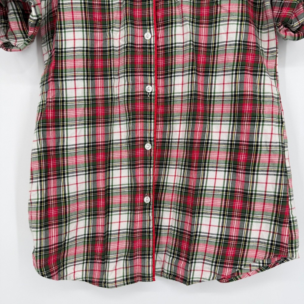 Victoria's Secret Plaid Flannel Pajama Sleep Shirt XS Red - Picture 5 of 11